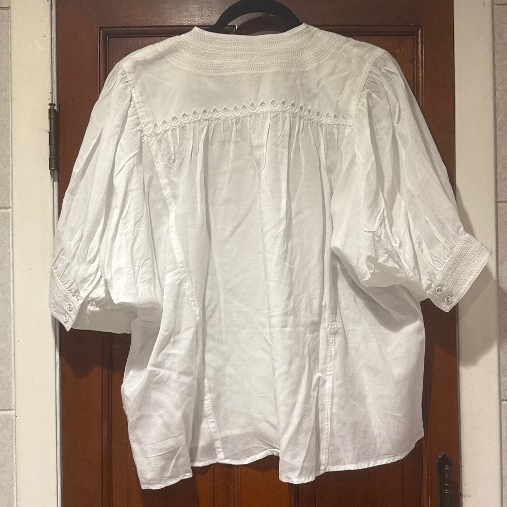 MADEWELL Puff-Sleeve Band-Collar Shirt - Picture 7 of 7
